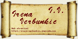 Irena Verbunkić vizit kartica